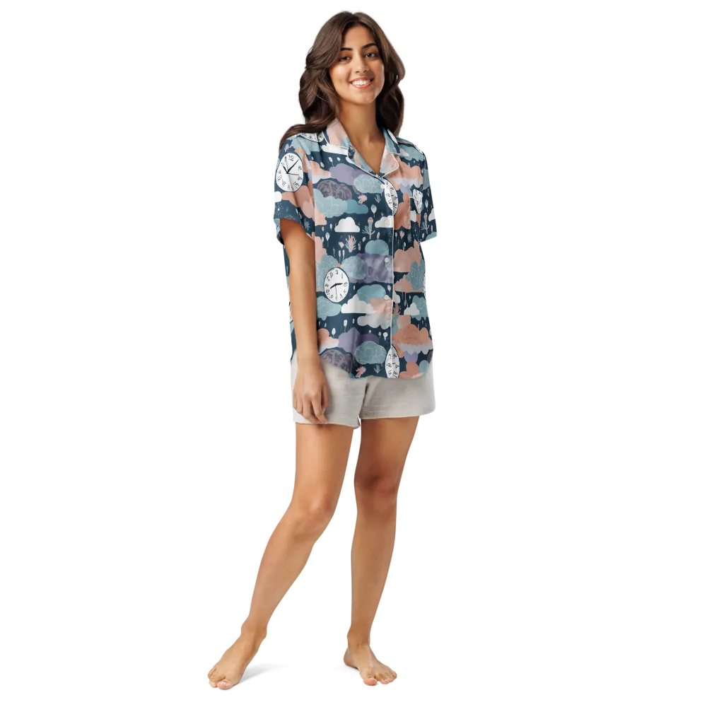 Dreamtime Almanac on Women's Short Sleeve Pajama Top — Front