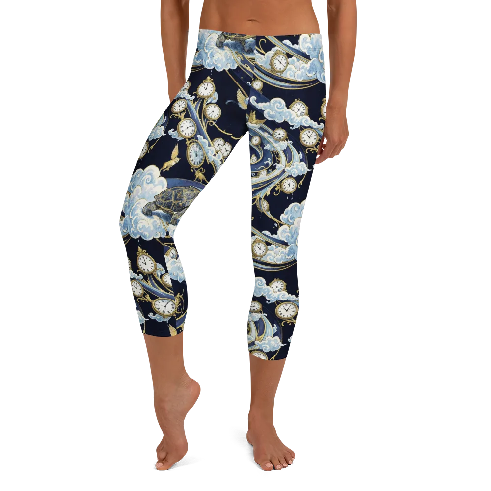 Celestial Slowtime on Capri Leggings — Front