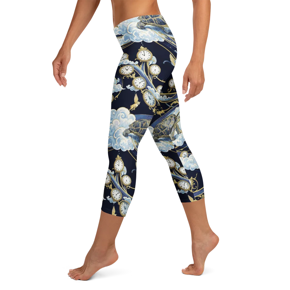 Celestial Slowtime on Capri Leggings — Left