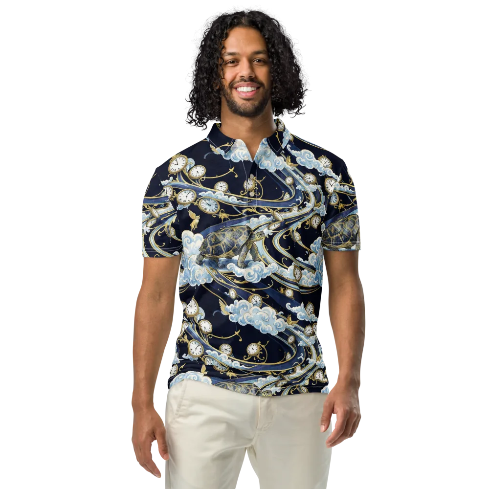 Celestial Slowtime on Men's Slim Fit Polo Shirt — Front