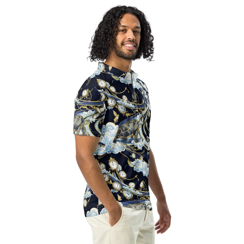Celestial Slowtime on Men's Slim Fit Polo Shirt — Right Front