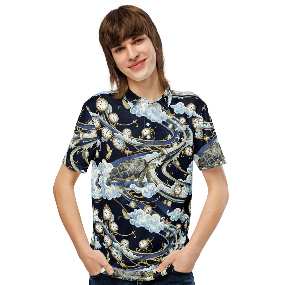 Celestial Slowtime on Men's Slim Fit Polo Shirt — Front
