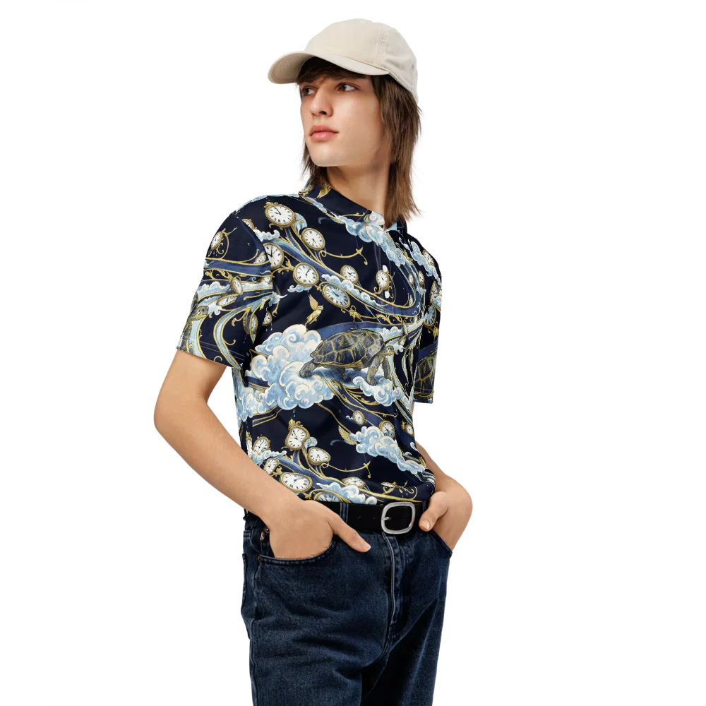 Celestial Slowtime on Men's Slim Fit Polo Shirt — Right Front