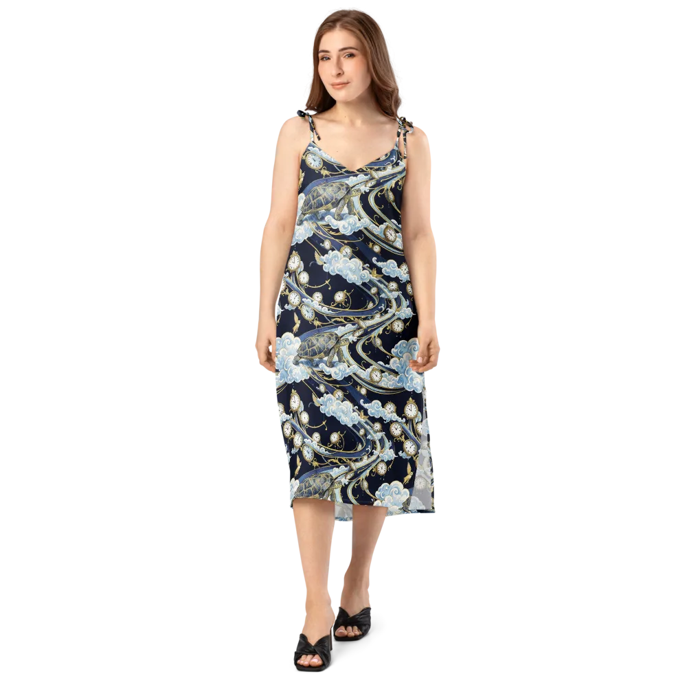Celestial Slowtime on Slip Dress — Front