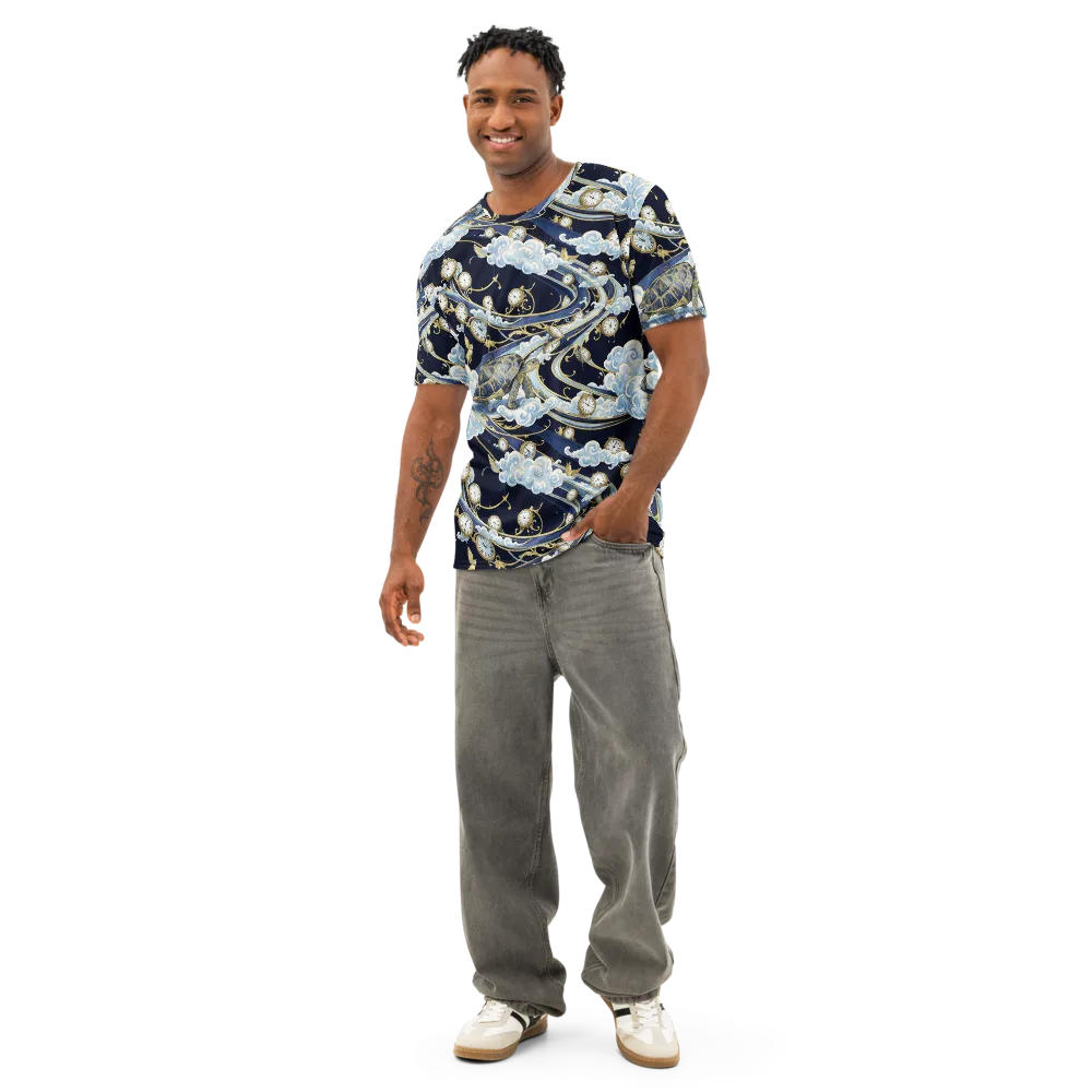 Celestial Slowtime on Men's Cotton Crew Neck T-Shirt — Front