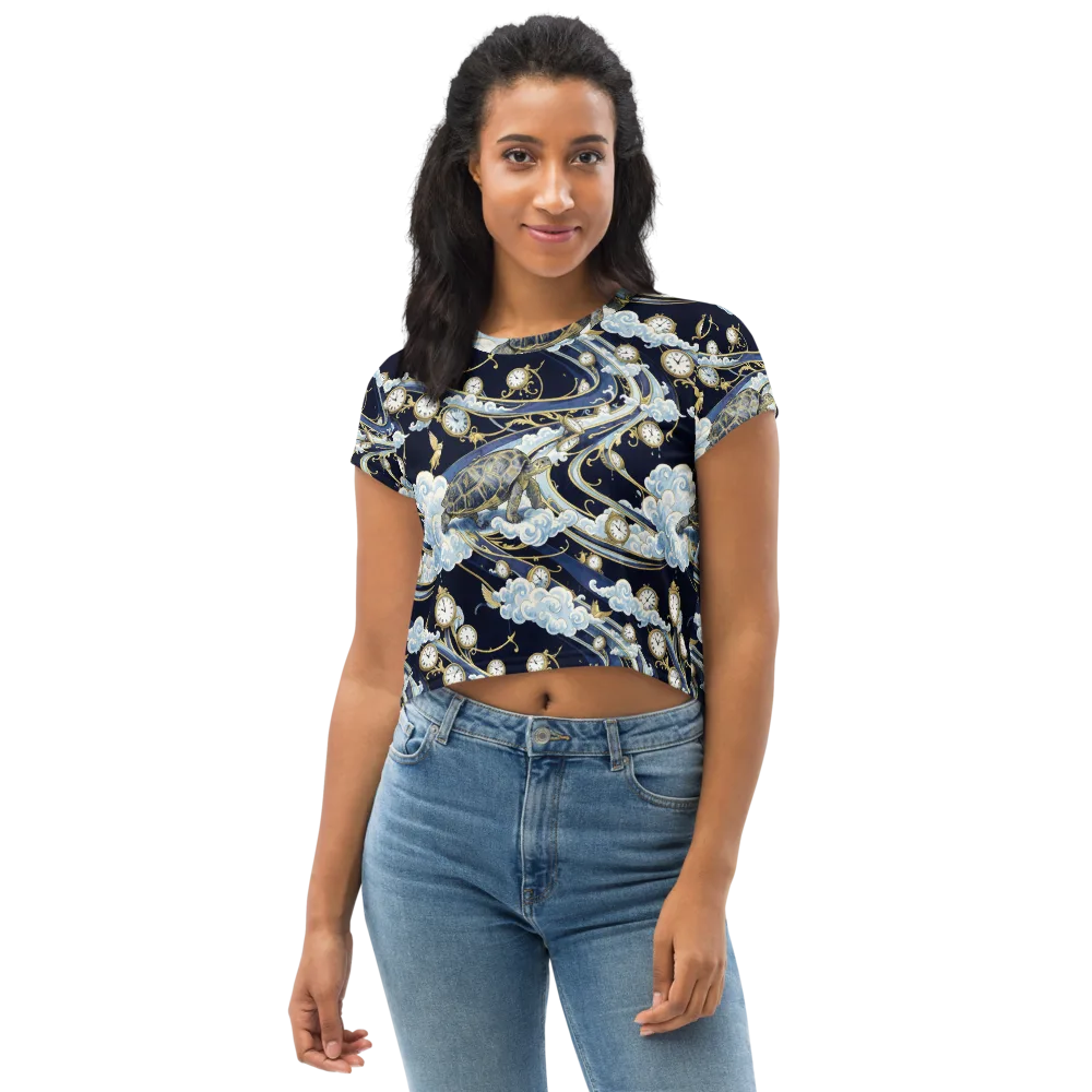 Celestial Slowtime on Crop Tee — Front