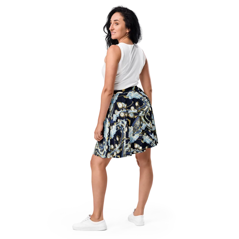 Celestial Slowtime on Skater Skirt — Back