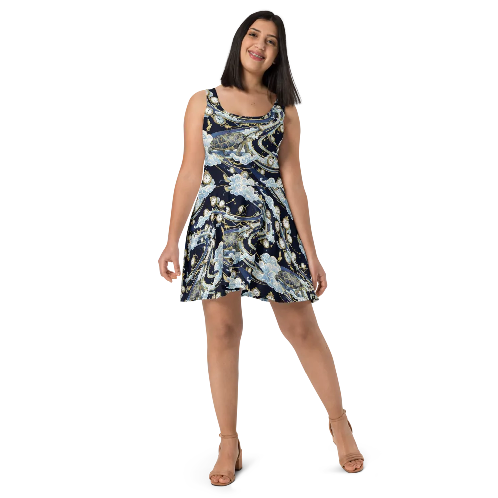 Celestial Slowtime on Skater Dress — Front