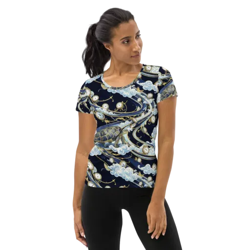 Celestial Slowtime on a Women's Athletic T-Shirt