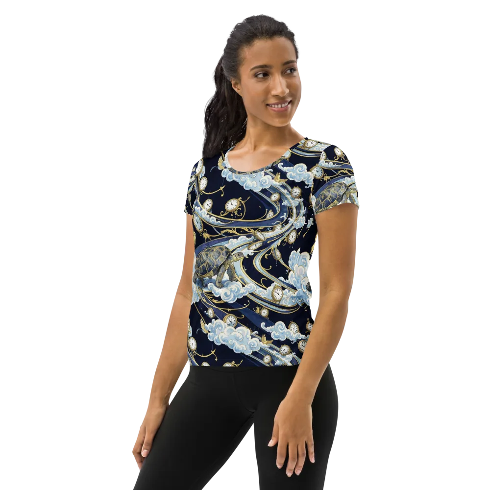Celestial Slowtime on Women's Athletic T-Shirt — Left