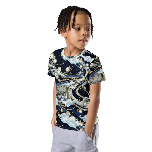 Celestial Slowtime on a Kids Crew Neck T-Shirt
