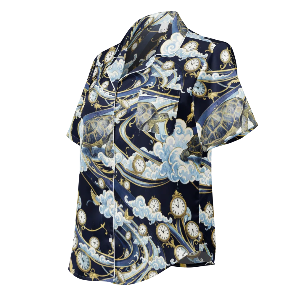 Celestial Slowtime on Women's Short Sleeve Pajama Top — Left Front