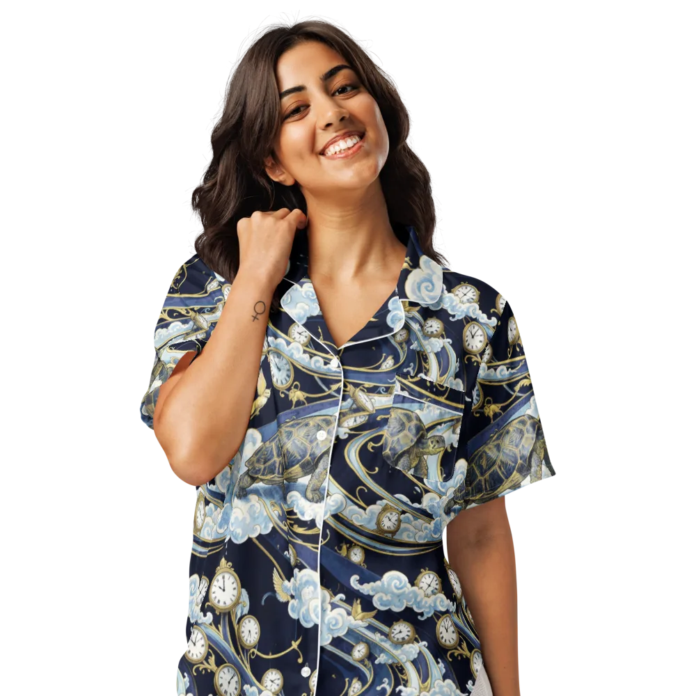 Celestial Slowtime on Women's Short Sleeve Pajama Top — Front