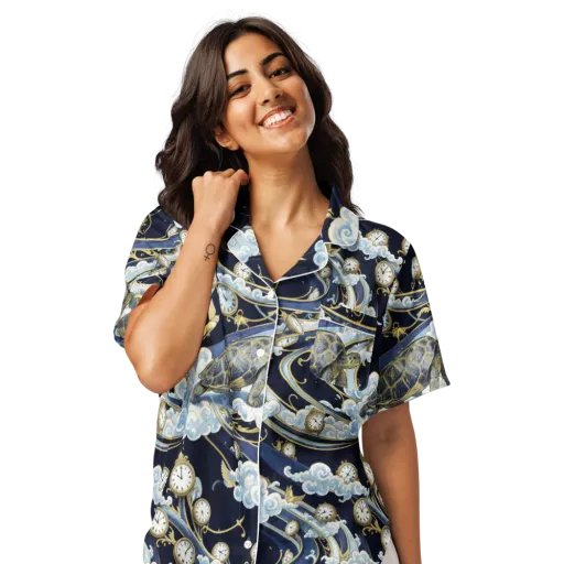 Celestial Slowtime on a Women's Short Sleeve Pajama Top