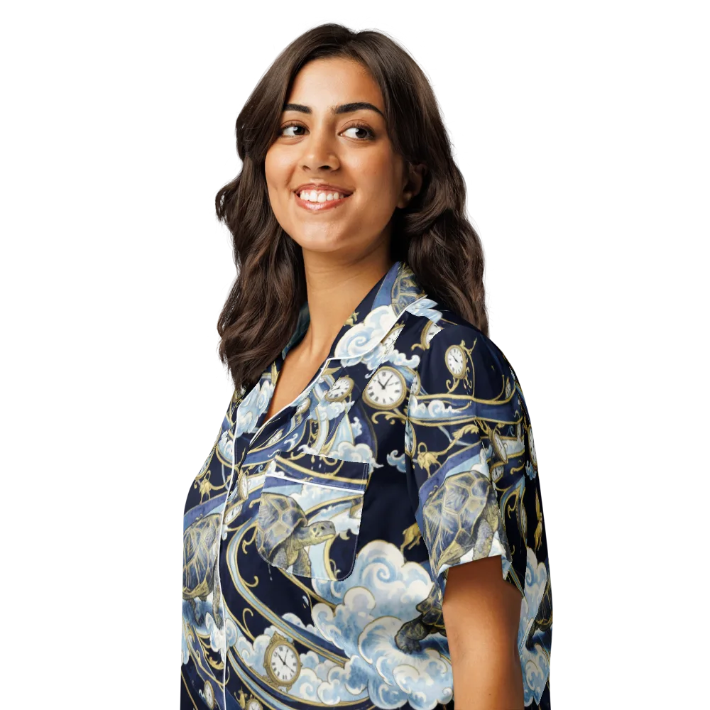 Celestial Slowtime on Women's Short Sleeve Pajama Top — Left Front