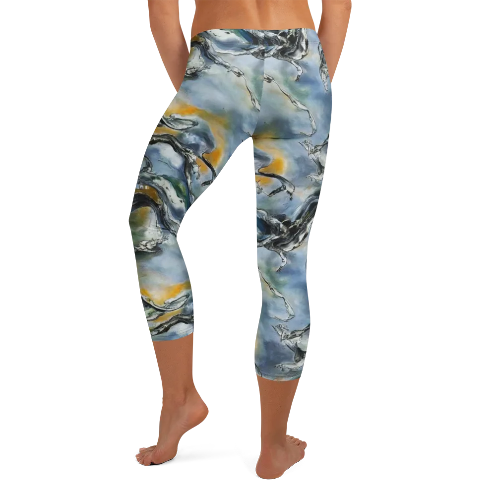 Whale Song on Capri Leggings — Back