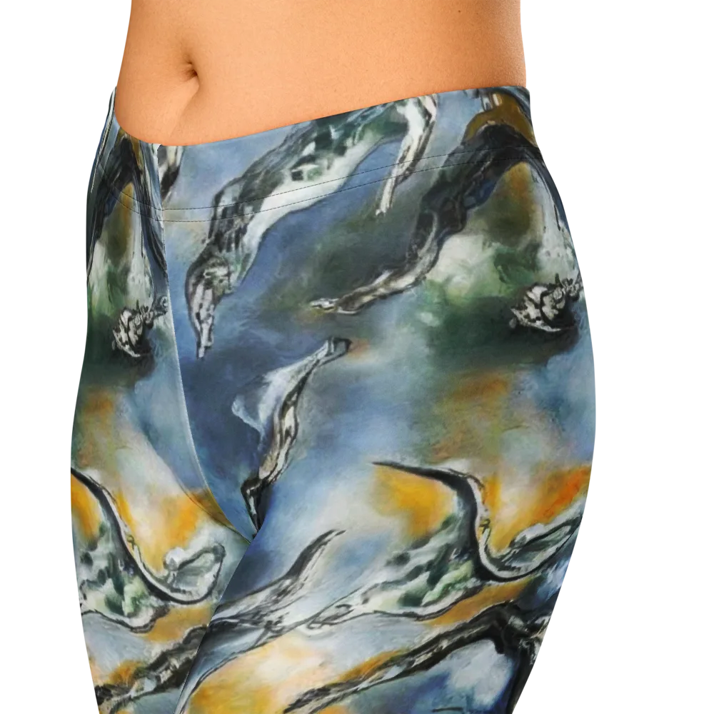 Whale Song on Capri Leggings — Zoomed-in