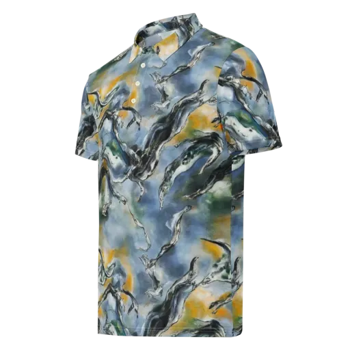 Whale Song on a Men's Slim Fit Polo Shirt