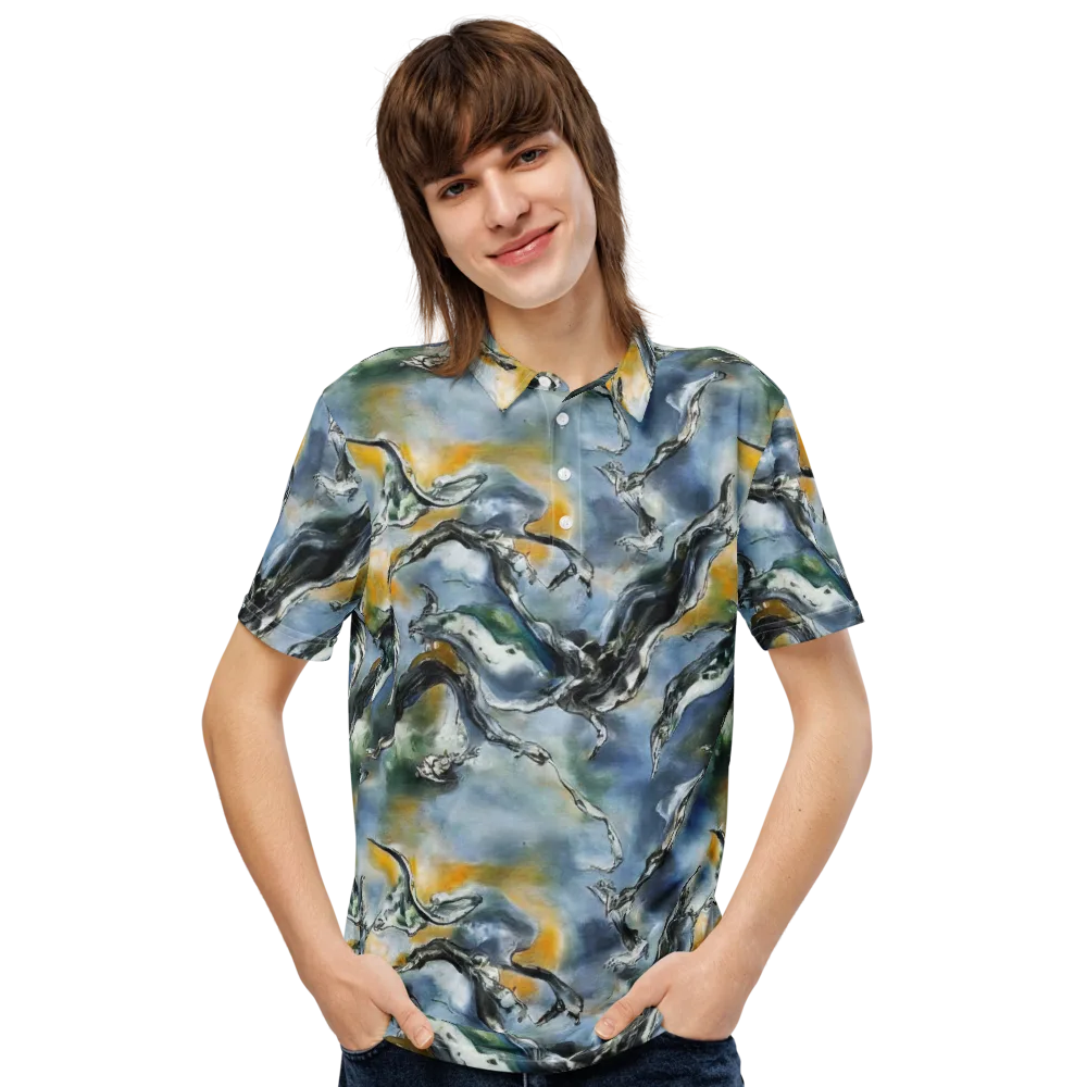 Whale Song on Men's Slim Fit Polo Shirt — Front