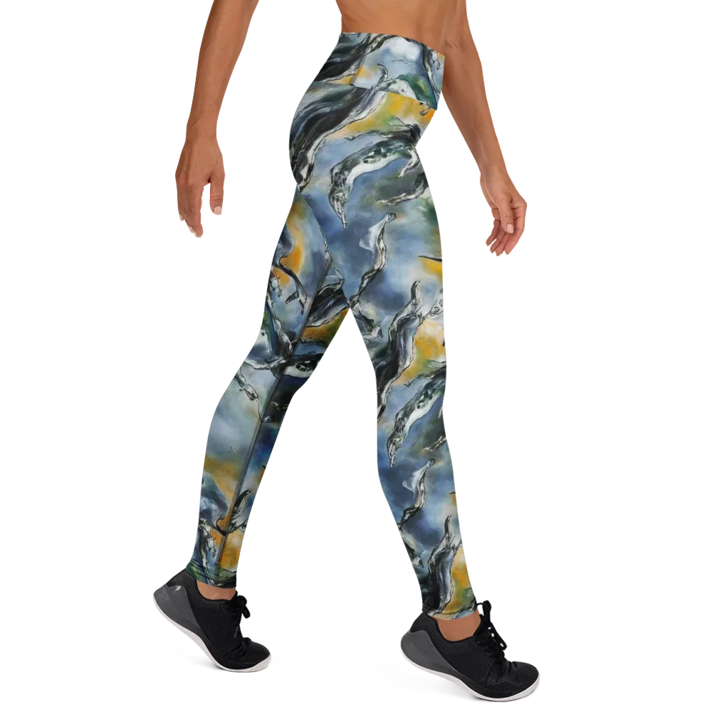 Whale Song on Yoga Leggings — Right