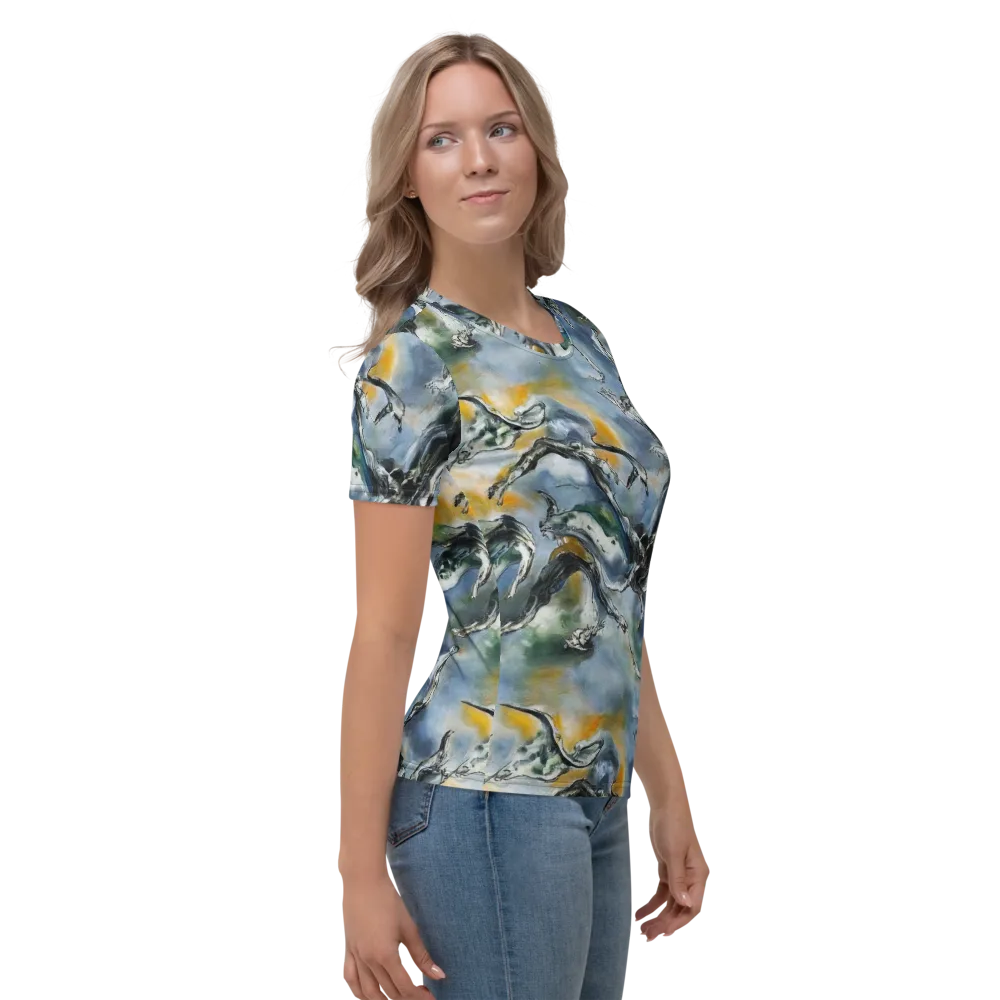 Whale Song on Women's Crew Neck T-Shirt — Right