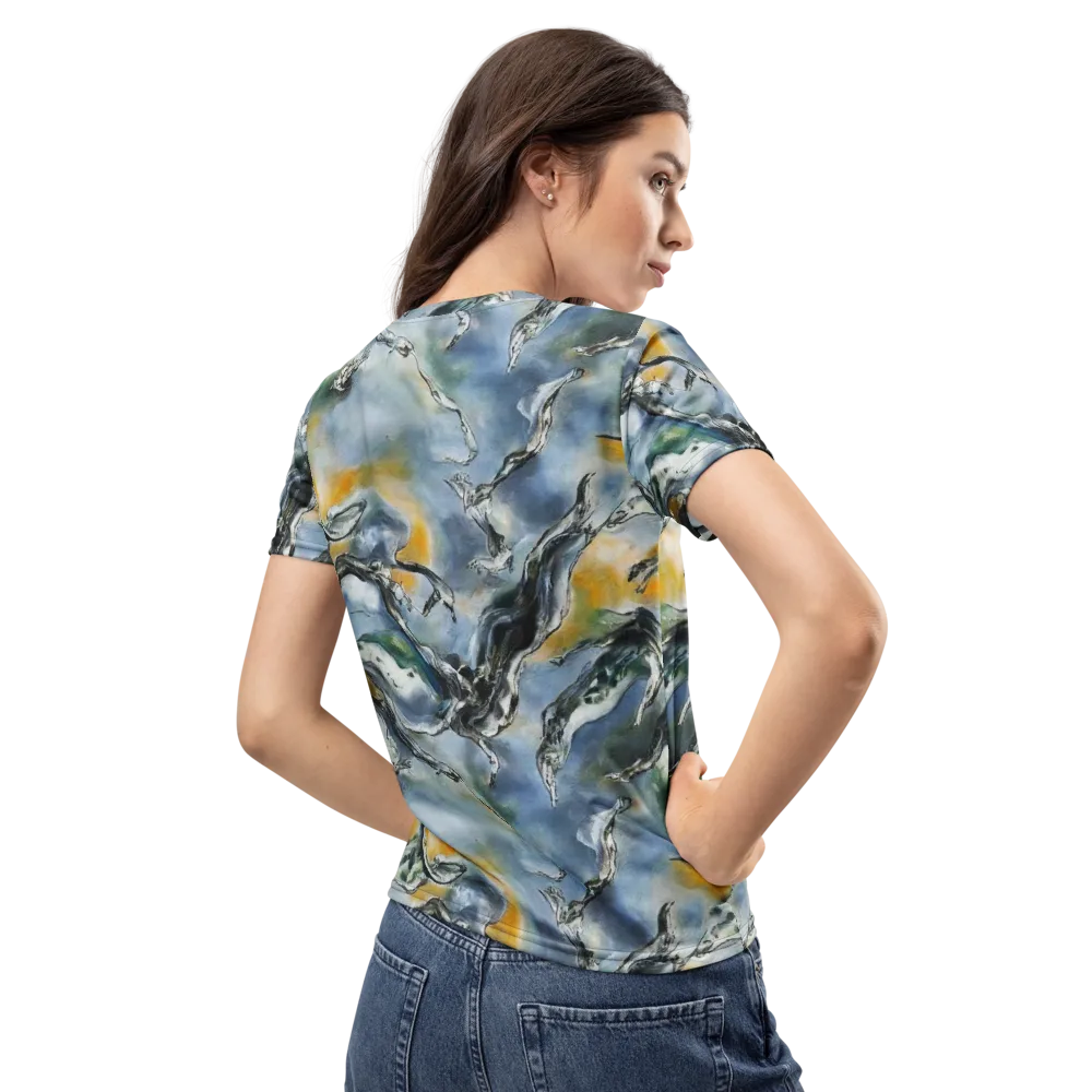 Whale Song on Women's Crew Neck T-Shirt — Back