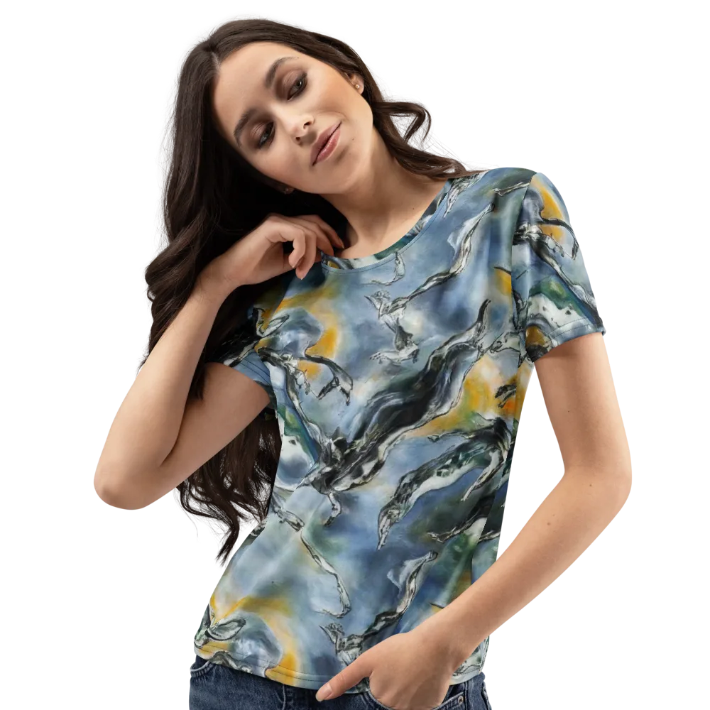 Whale Song on Women's Crew Neck T-Shirt — Left Front