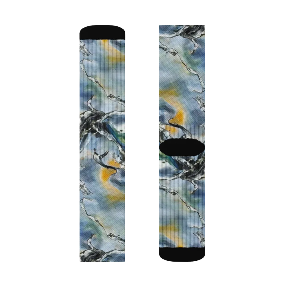 Whale Song on Socks — Right Sock