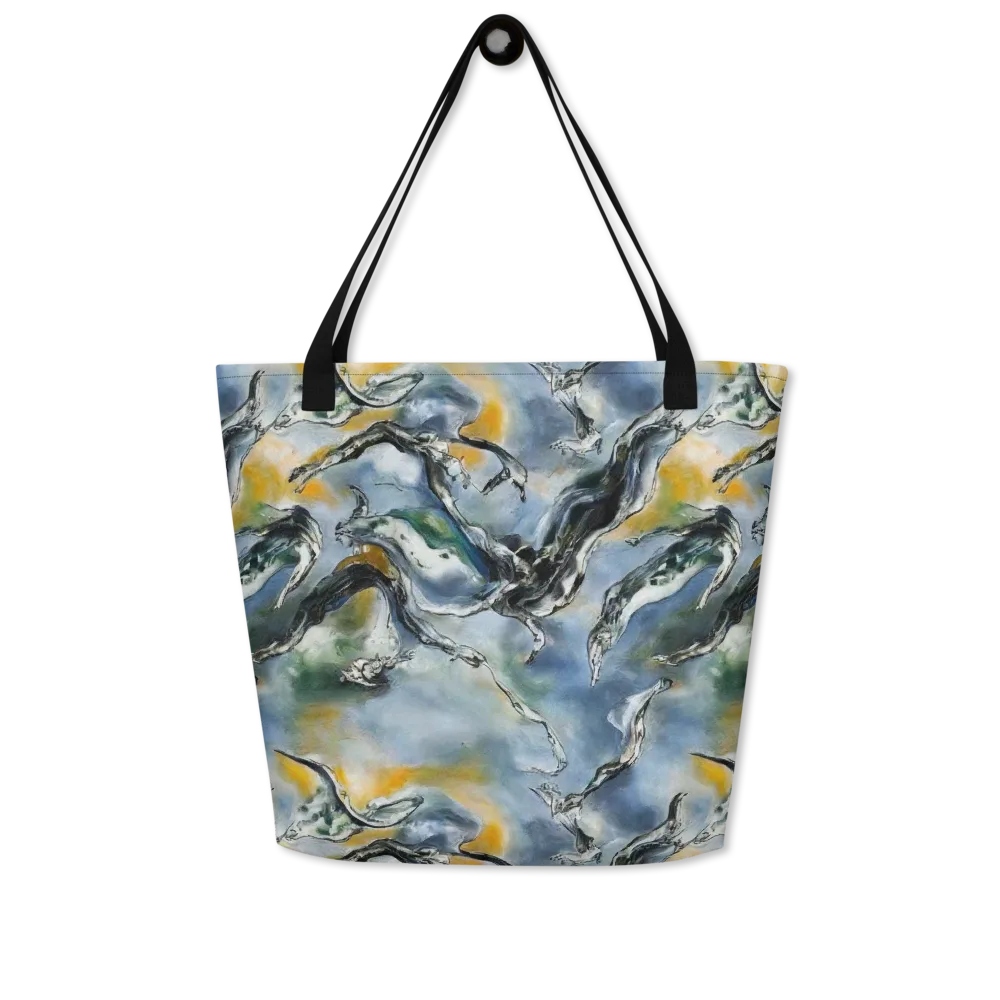 Whale Song on Large Tote Bag W/ Pocket — Front