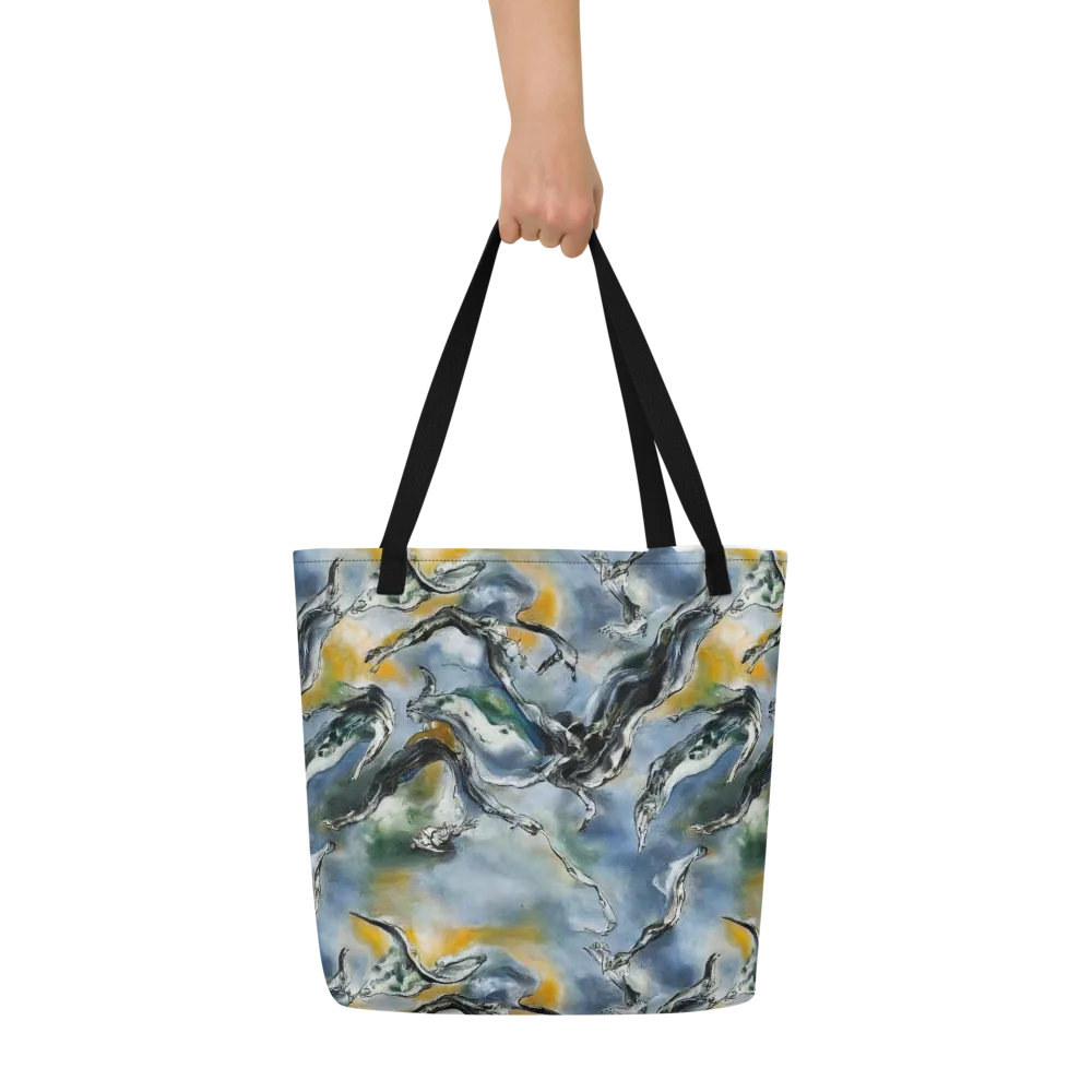 Whale Song on Large Tote Bag W/ Pocket — Front