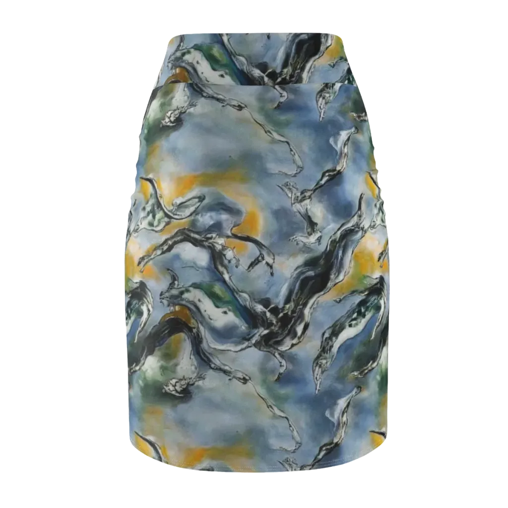 Whale Song on Pencil Skirt — Back