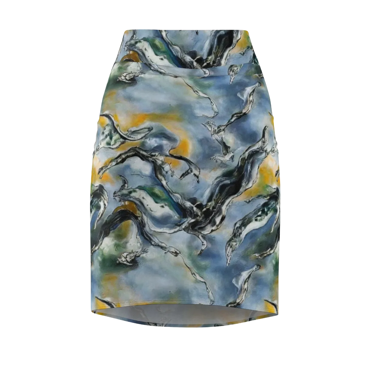 Whale Song on Pencil Skirt — Front