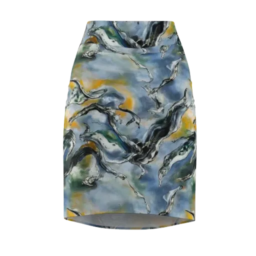 Whale Song on a Pencil Skirt