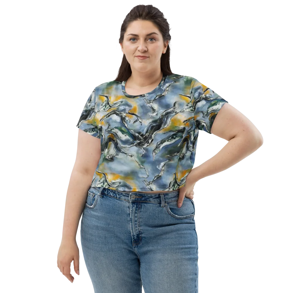 Whale Song on Crop Tee — Front
