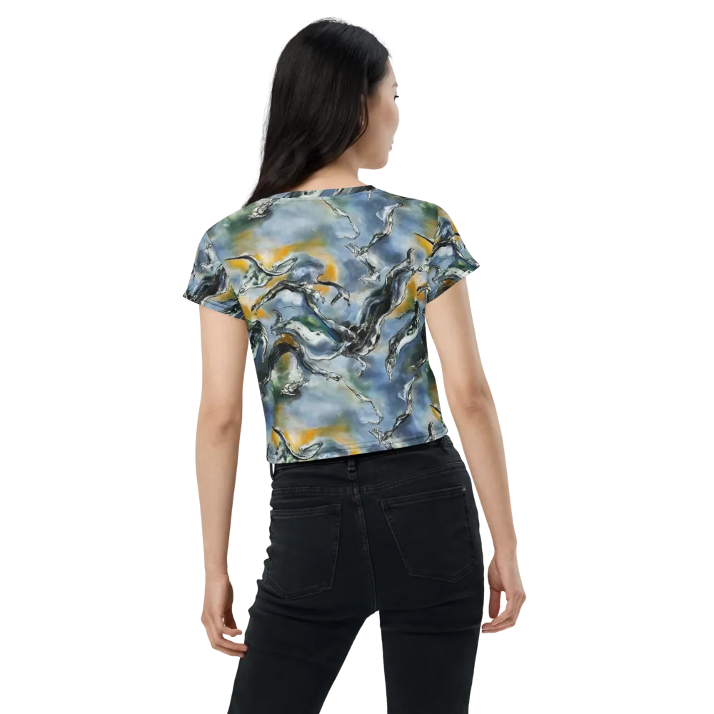 Whale Song on Crop Tee — Back