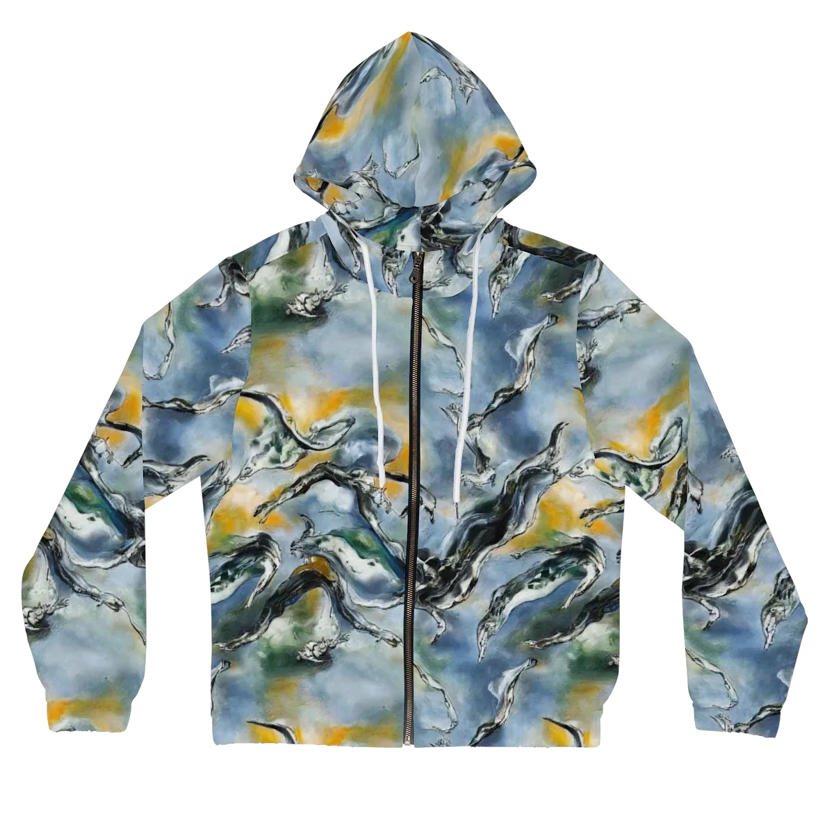 Whale Song on Women's Full-Zip Hoodie — Front