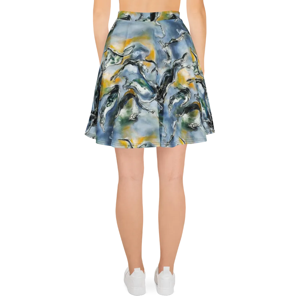 Whale Song on Skater Skirt — Back