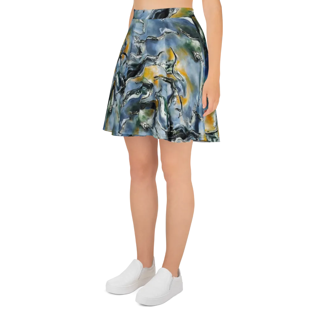 Whale Song on Skater Skirt — Left
