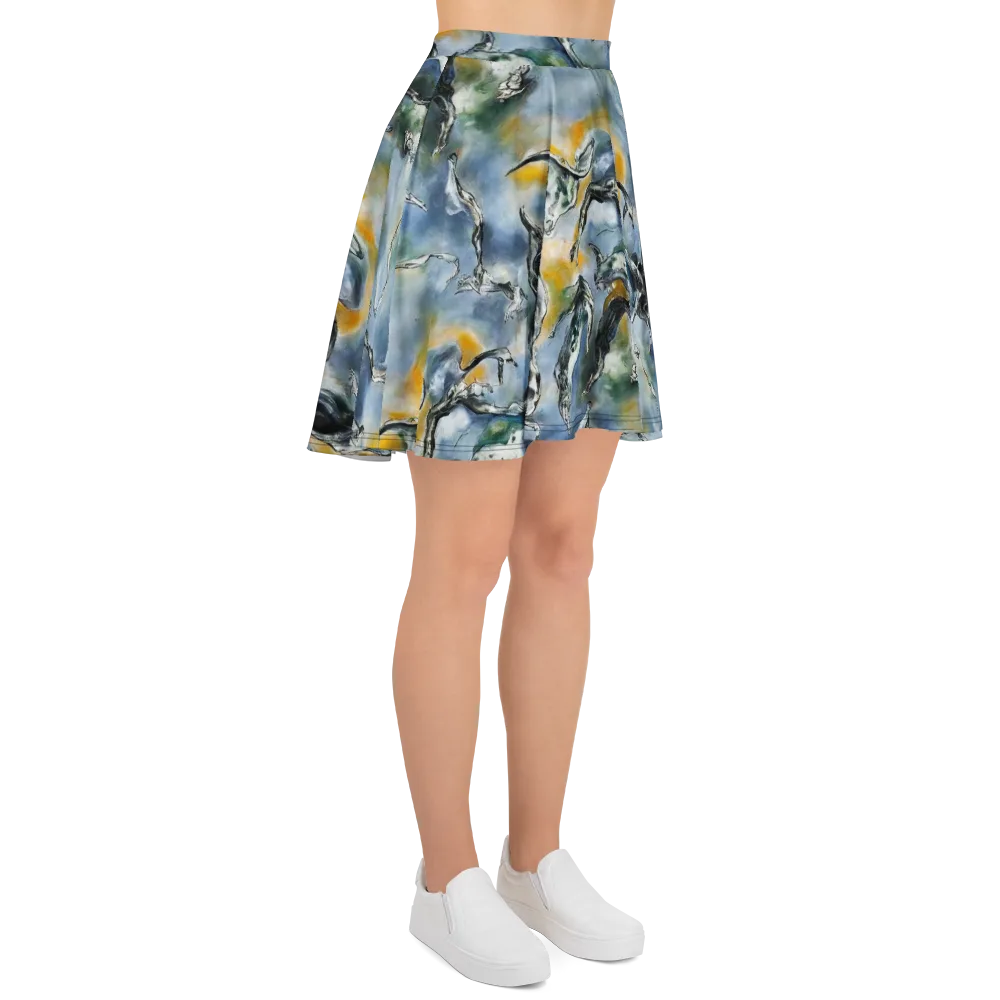 Whale Song on Skater Skirt — Right