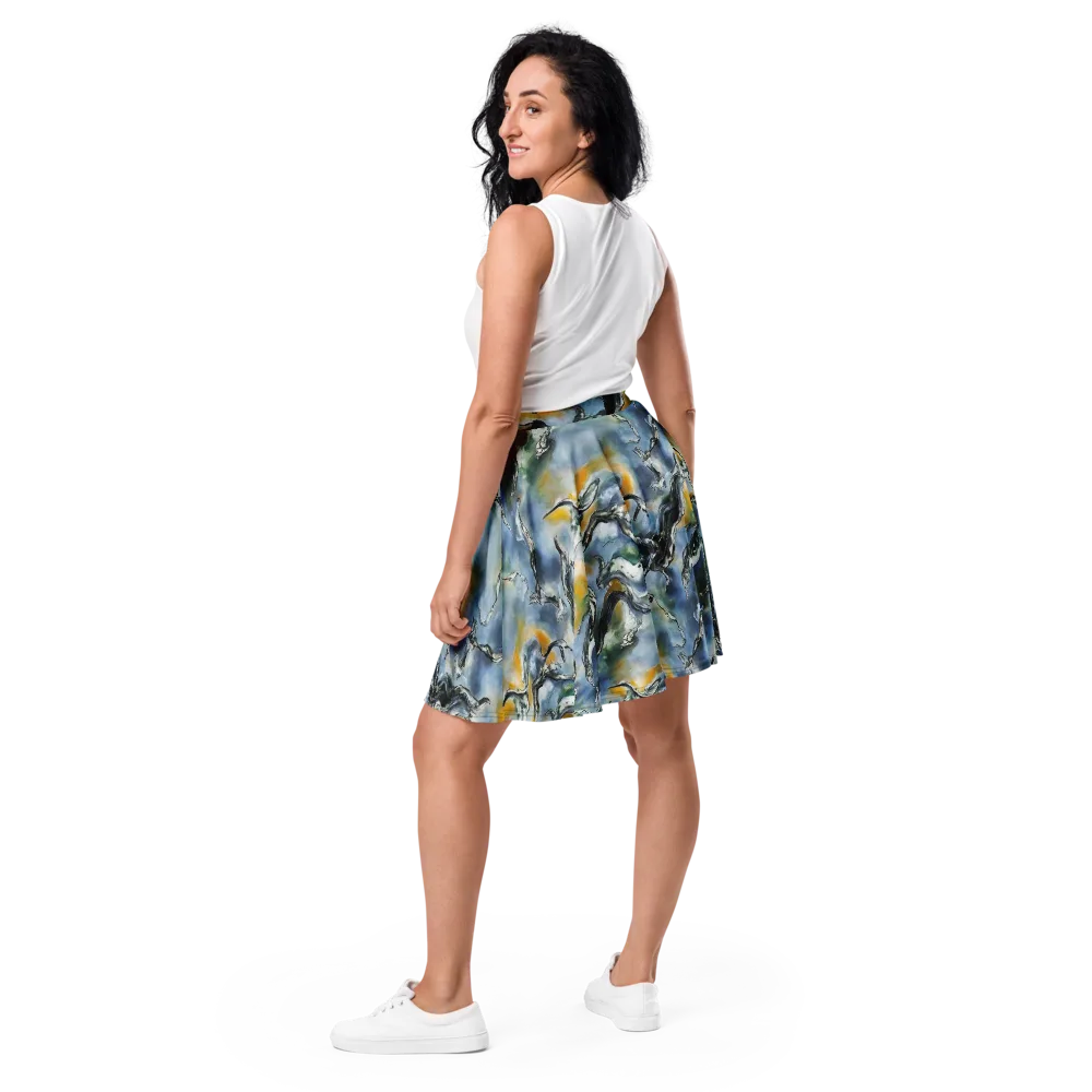 Whale Song on Skater Skirt — Back