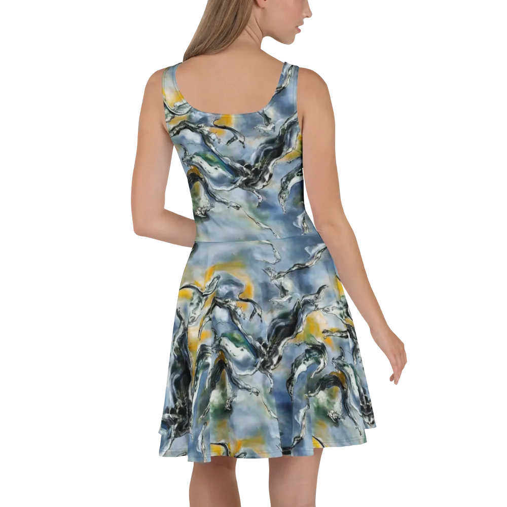 Whale Song on Skater Dress — Back