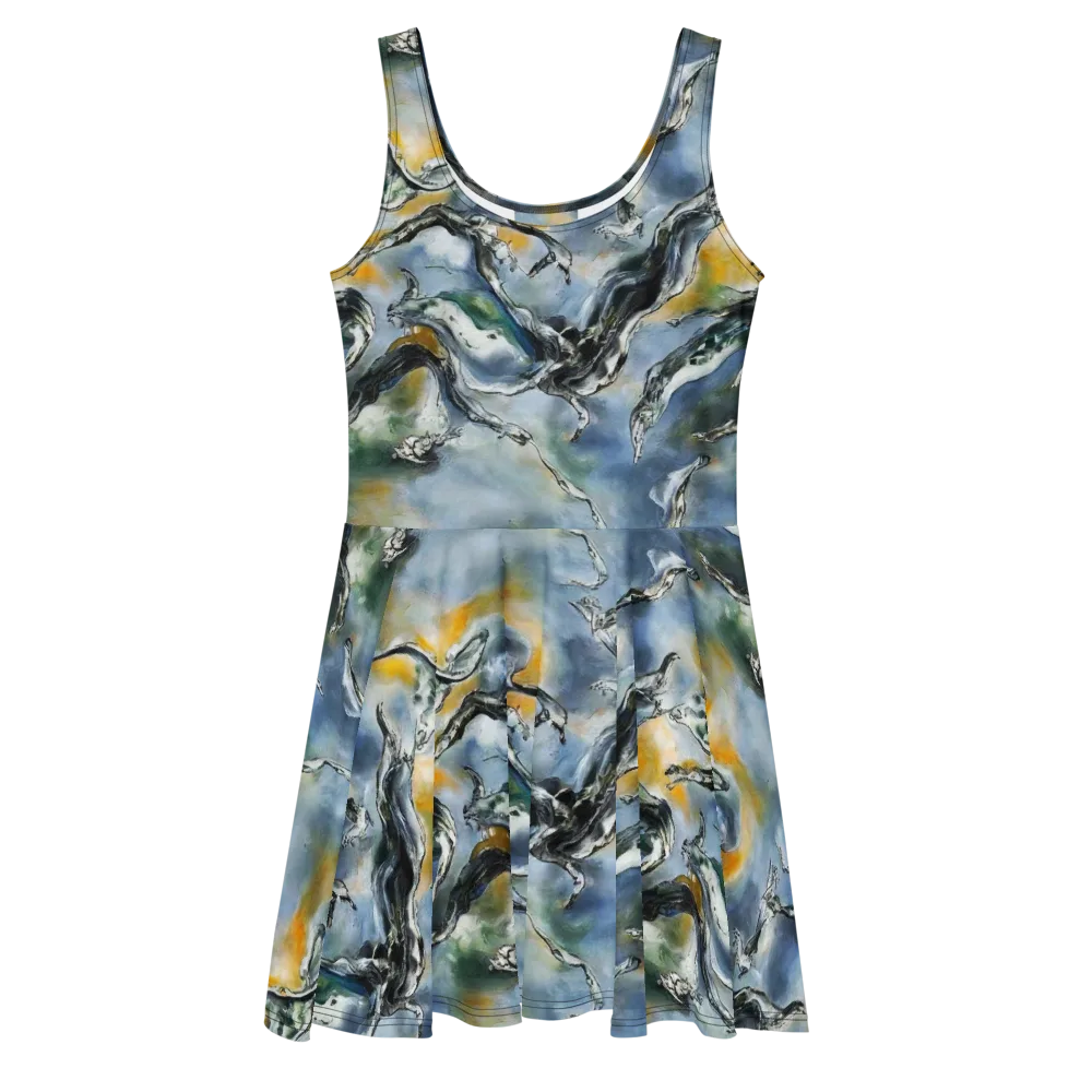 Whale Song on Skater Dress — Front