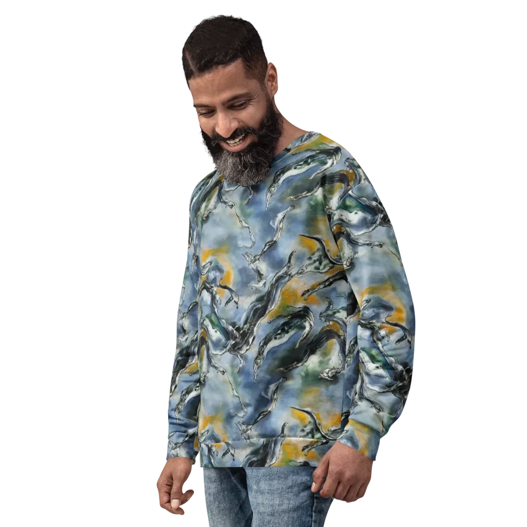 Whale Song on Sweatshirt — Left Front