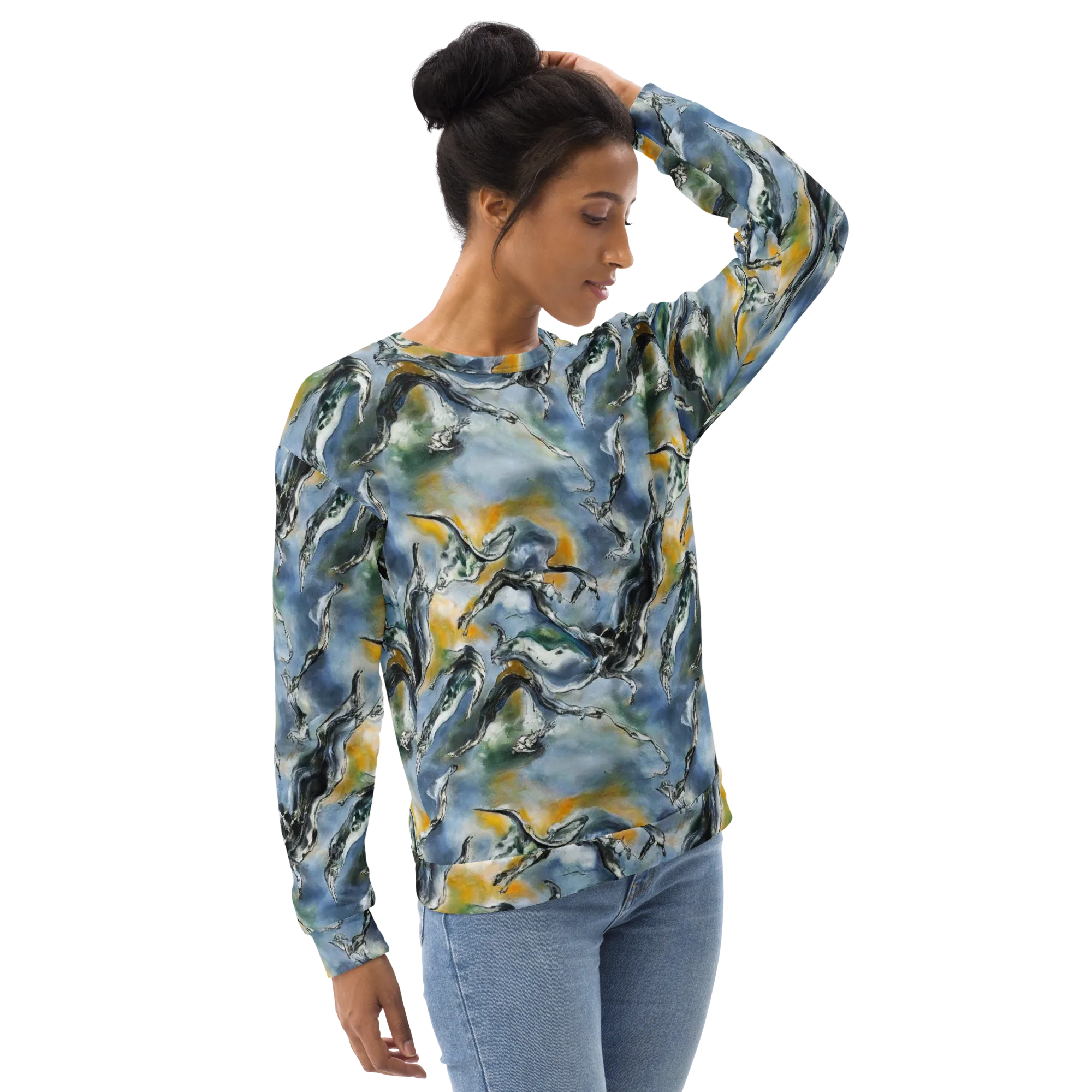 Whale Song on Sweatshirt — Right Front
