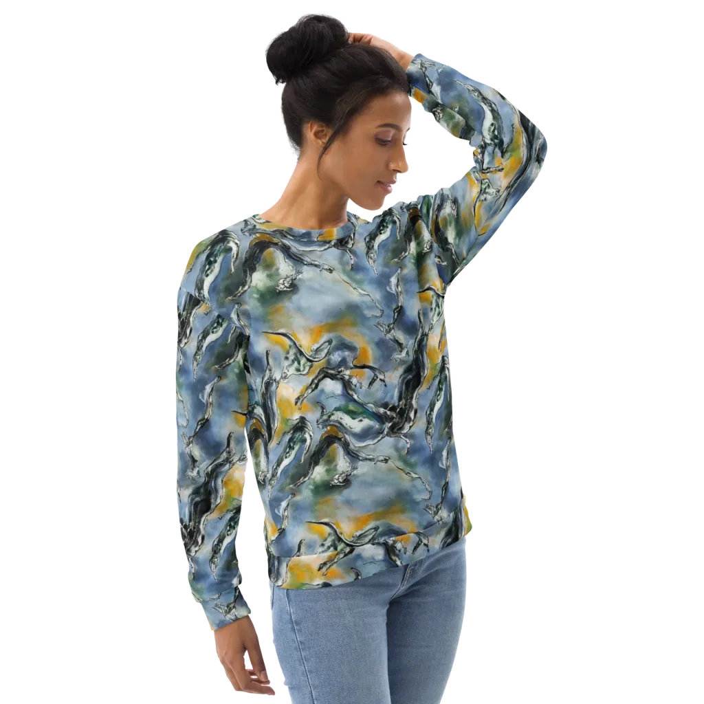 Whale Song on Sweatshirt — Right Front