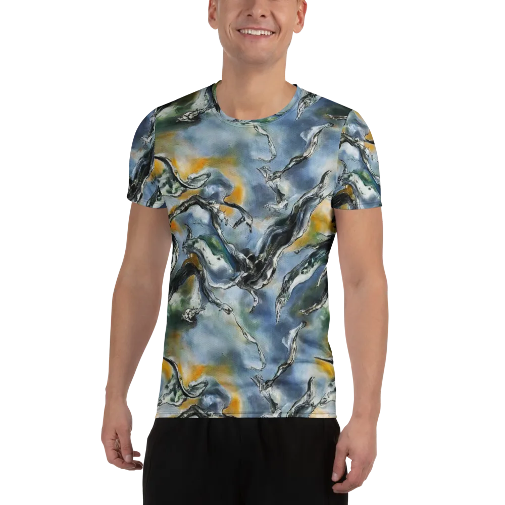 Whale Song on Men's Athletic T-Shirt — Front
