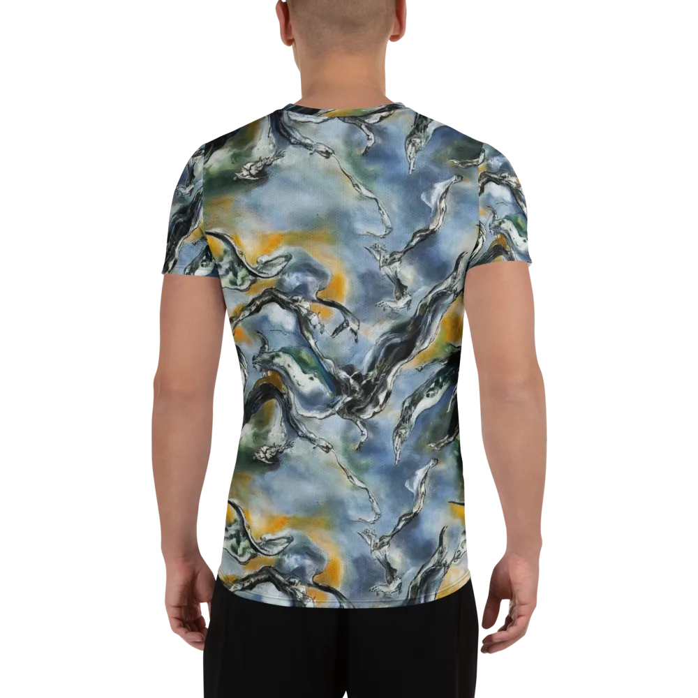 Whale Song on Men's Athletic T-Shirt — Back