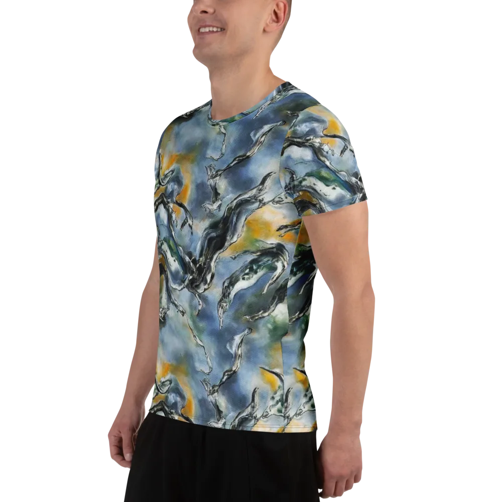 Whale Song on Men's Athletic T-Shirt — Left