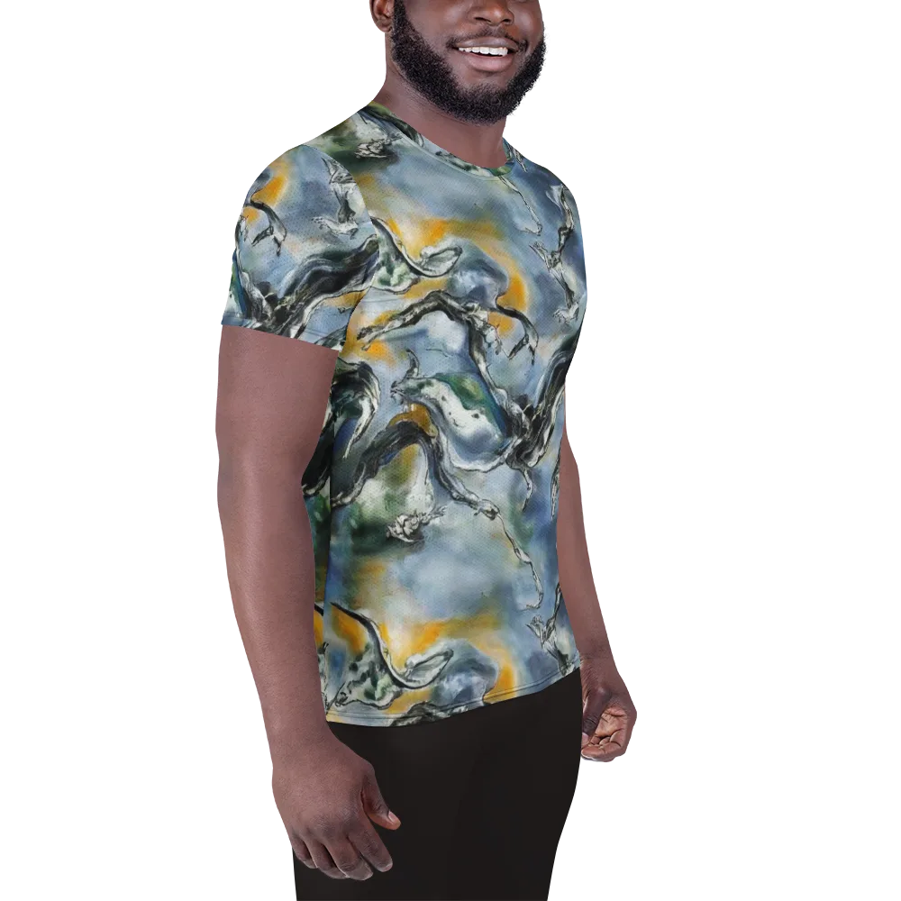 Whale Song on Men's Athletic T-Shirt — Right