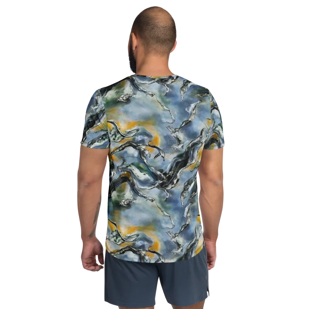 Whale Song on Men's Athletic T-Shirt — Back